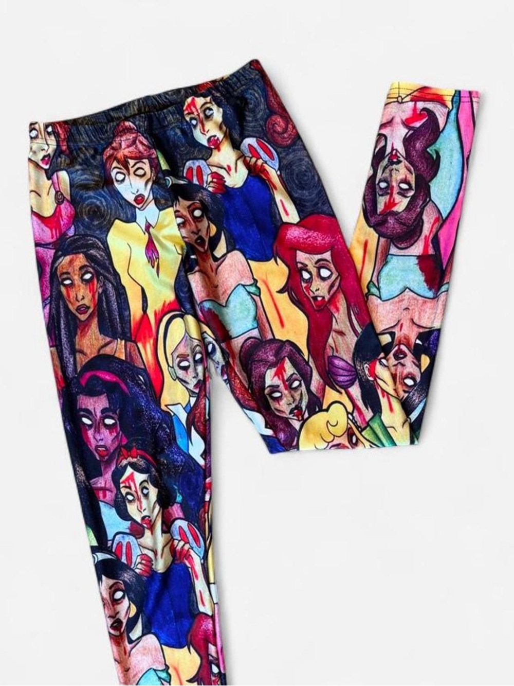 Zombie Princess Halloween Graphic Leggings Size 2